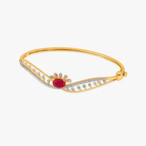 Rakt Ruby Accent Gold Kada